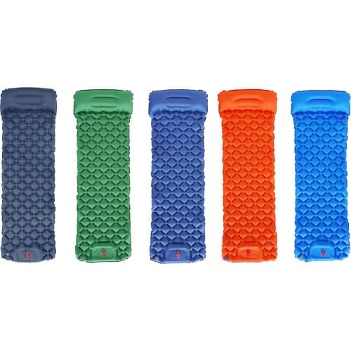 Outdoor Sleeping Pad Camping Inflatable Mattress with Pillows Travel Mat Folding Bed Ultralight Air Cushion for Hiking Trekking