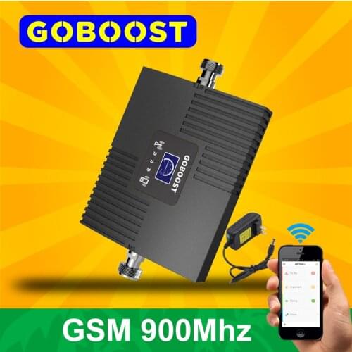 GOBOOST GSM Celluar Amplifier 900Mhz 2G Signal Booster Led Dispaly with a Power Supply Pulg 4 Options EU US AU UK