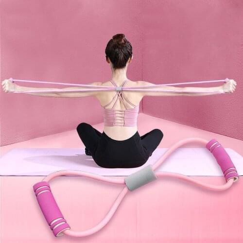Elastic Bands for Sports Exercise Yoga Gum Fitness Resistance 8 Word Chest Expander Rope Workout Muscle Trainning Ropes