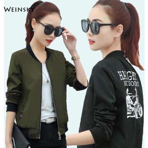 Women Thin Print Baseball Jackets 2019 New Coat Women Jacket Fashion Youth Bomber Jackets Streetwear Baseball Uniform