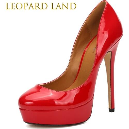 LEOPARD LAND Women Man High Heels Pumps 40-47 Large-size High-heeled Shoes Platform Nightclub Pumps Wedding Shoes Bride ZQJ