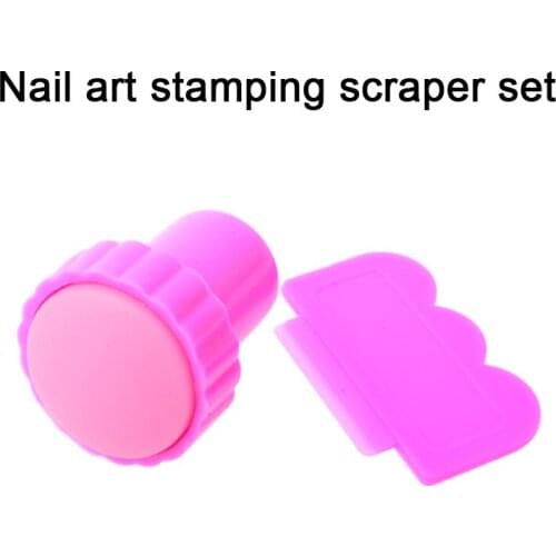 1 Set Nail Art Template Stamping Plastic Nail Design Stamper Scraper Set DIY Nail Decoration Polish Printing Nail Template Tools