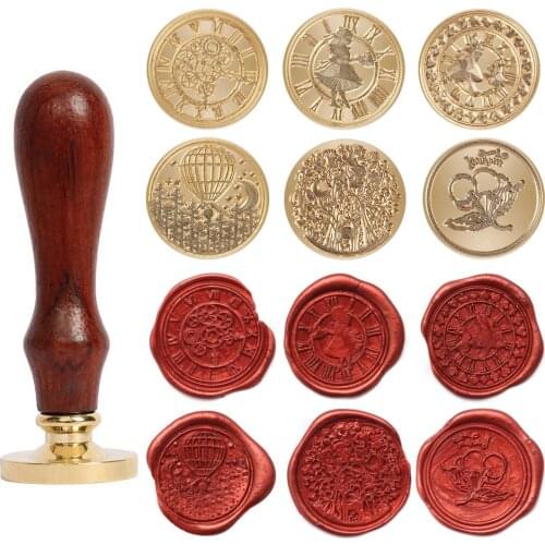 Planet Icon Wax Seal Stamp Craft Retro Scrapbooking Sealing Antique Metal Sealing Wood Handle Wedding Invitations Wax Seal Stamp