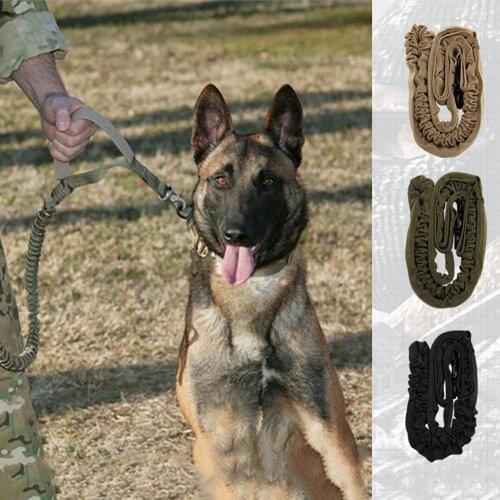 1PC Elastic Soft Tactical Military Pet Puppy Dog Leash Traction Rope Belt Strap Dog accessories Mascotas Suministros para perros