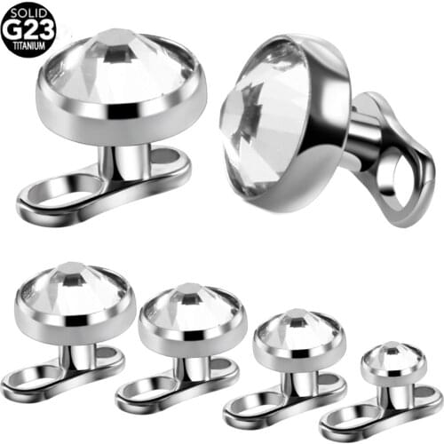 10pcs/lot Micro Dermal Piercings Set Titanium Dermal Anchor Base & Tops Skinner Diver Dermal Top Base Sexy Body Piercing Jewelry