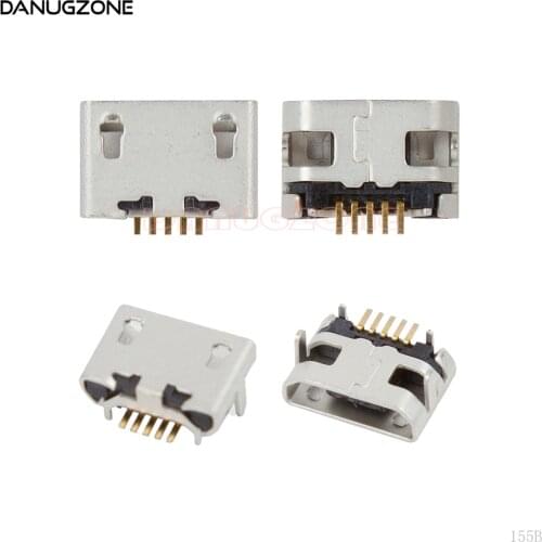1000PCS/Lot Micro USB Long Needle 5 Pin No Side Ox horn USB Socket Flat Mouth Four Legs Socket Mini USB Connector