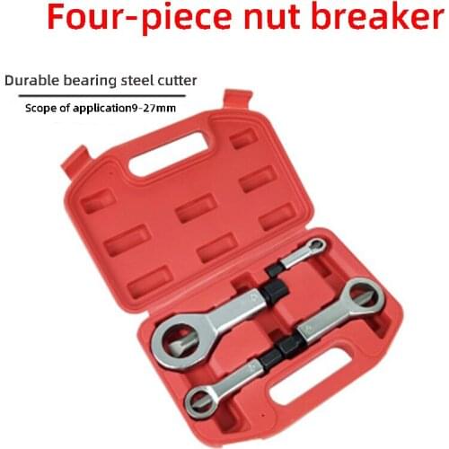 4pcs Hand Tools 9-27mm Nut Splitter Cracker Remover Extractor Tool Set Rust Nut Removal Puller Break Damaged Screw Repair Tool