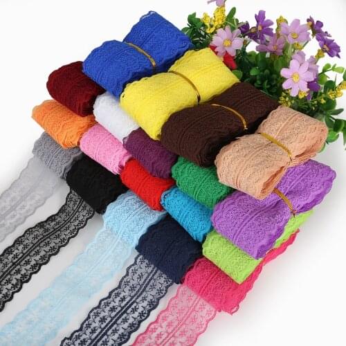 5 Yard/lot Lace Ribbon Trim Fabric 20mm Embroidered Lace Trimming For Sewing Decoration african lace fabric