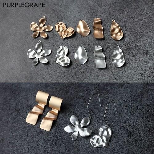 Copper Aramid Pendant DIY Earrings Jewelry Accessories Material Irregular Shape Geometry Minimalism 8pcs