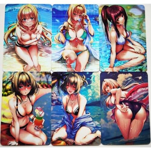 9pcs/set ACG Beauty Mature Swimsuit Bikini Sexy Girls Hobby Collectibles Game Anime Collection Cards