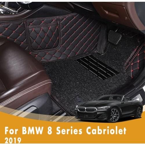 RHD Car Floor Mats For BMW 8 Series Cabriolet 2019 Double Layer Wire Loop Custom Custom Car Accessories Interior Carpet Foot Pad