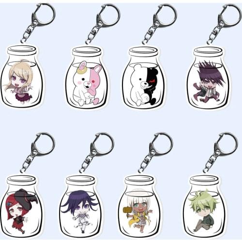 Anime Dangan Ronpa Danganronpa V3 Key Chains Two-sided Keychain Cosplay Acrylic Pendant Keyring for kids adults