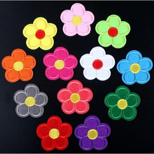 Flower Patches For Clothing Embroidery Iron On Applique Floral for Kids Bags Dress Clothes Cheap Patchs for DIY Sticker Transfer