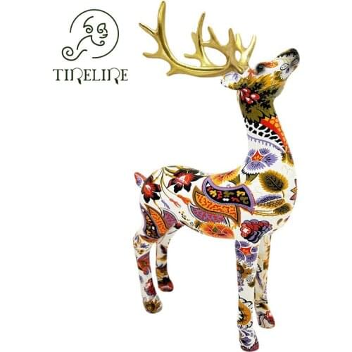 Home Decor Decorative Statues Sculpture House Home Decoration Living Room Nordic modern graffiti painted water transfer deer
