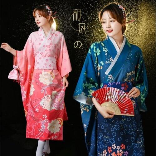 BALDAUREN Japanese God Girl Kimono Formal Dress Cos Pink Improved Yukata Japanese Style Vibrating Sleeve Photo Summer