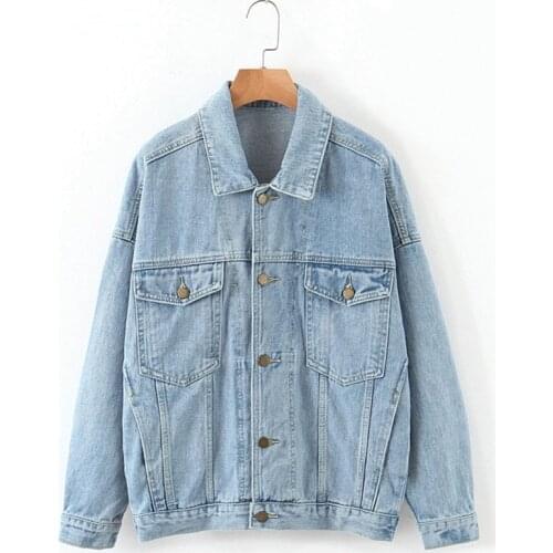 Vintage Jeans Jacket Women Plus size 5XL Fashion Loose Oversized Denim Jacket Coat Women Long Sleeve Female Outerwear Chic Tops