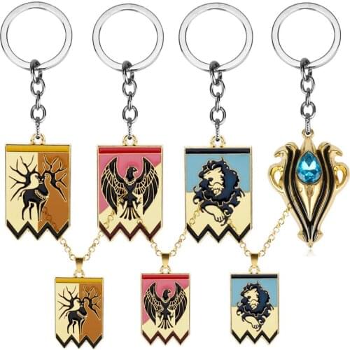 Hot Anime Fire Emblem Key chain Necklace Animal Logo Pendant Necklaces for Women Mens Jewelry Gift