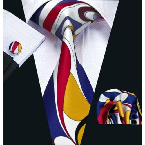 LS-1230 New Arrival Fashion Cotton Ties For Men High Quality Brand Design Necktie Handkerchief Cufflinks Set For Wedding Party