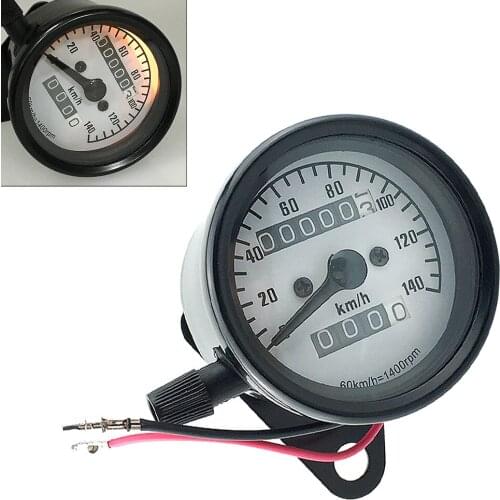Motorcycle Instrument Universal 12V 140km / h Dual Odometer Speedometer Gauge Speed Meter Night Light Backlight Motorcycle Part