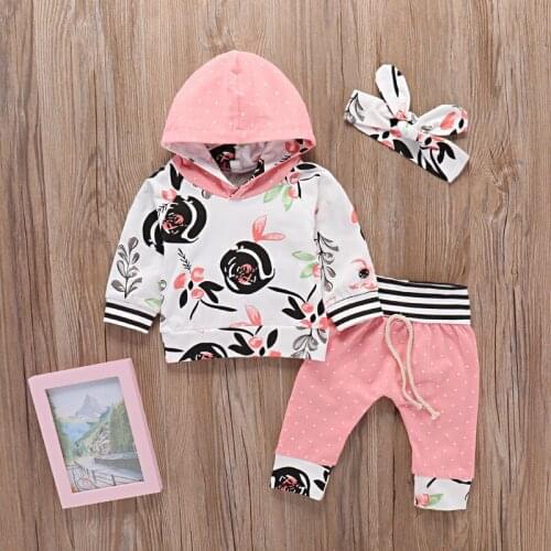 The spring and autumn period and the new childrens clothing with hood fleece flower three-piece suit