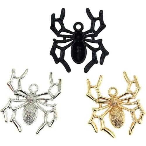 6pcs/lot 5*31*34mm Charms Spider Halloween Handmade Pendant Making fit Vintage Tibetan Bronze DIY For Bracelet Necklace Earrings