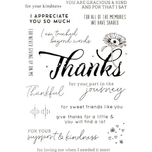 Clear Stamps New Thanks for Your Kindness Scrapbooking Material HOOK Photo Cards Account Rubber Stamper Transparent Stamp Sellos