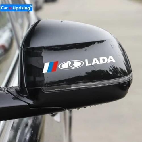4pcs NEW SPORT Car Rearview Mirror Reflective Stickers For LADA Granta Vesta Priora Kalina Largus Niva Xray lada Car Styling
