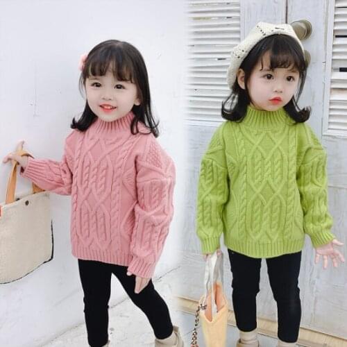 Girls Sweater Kids Babys Coat Outwear 2021 Printed Thicken Warm Winter Autumn Knitting Tops Pure Cotton Childrens Clothing