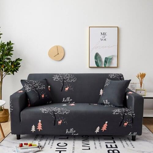 Thumbedding Forest Deer Sofa Cover Protector For Living Room Romantic Simple Stretchable Dark Grey Large Couch Cover Durable