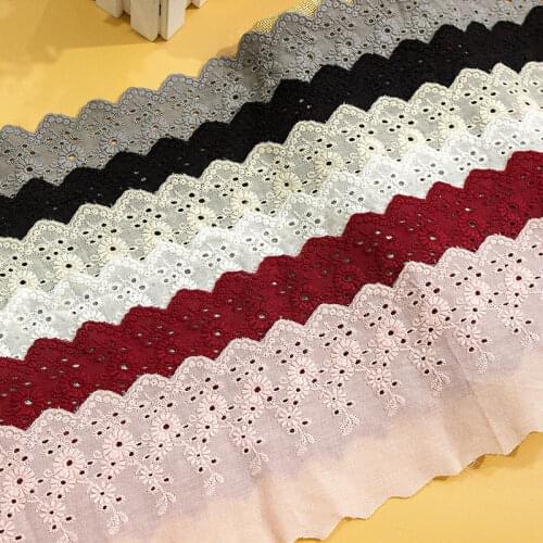 3Yds/lot 11cm wide handmade chrysanthemum embroidery lace cotton material curtain sofa decorative fabric X494