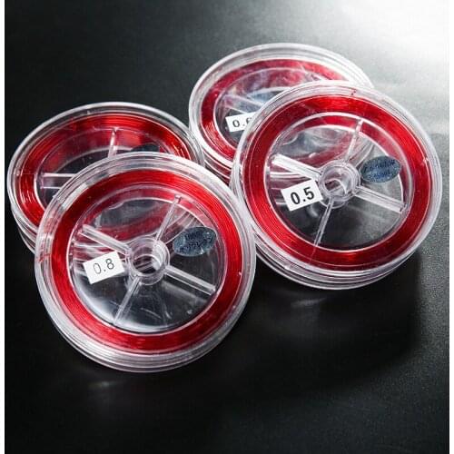 0.5/0.6/0.8/1.2mm Red Strong Stretchy Crystal Elastic Wire Cord DIY Beaded Handmade Rope Bracelet Jewelry Accessories