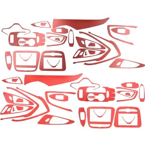 1 Set Red Car Interior Decor Window Control Panel Kits Trims Stickers Carbon Fiber Style Fit For Chevrolet Malibu 2019-2016 LHD