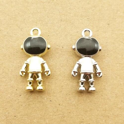 10pcs 10x20mm enamel robot charms for jewelry making earring pendant bracelet necklace charms