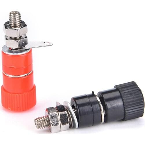 10PCS Terminal Blocks JS-910B JS-919 4mm Amplifier Terminal Connector Binding Post Banana Plug Jack Mount 5pcs Black + 5pcs red