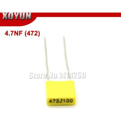 20PCS Correction Capacitor 4.7NF 472J 472J100 100V 5mm Polypropylene Safety Plastic Film Capacitor New original