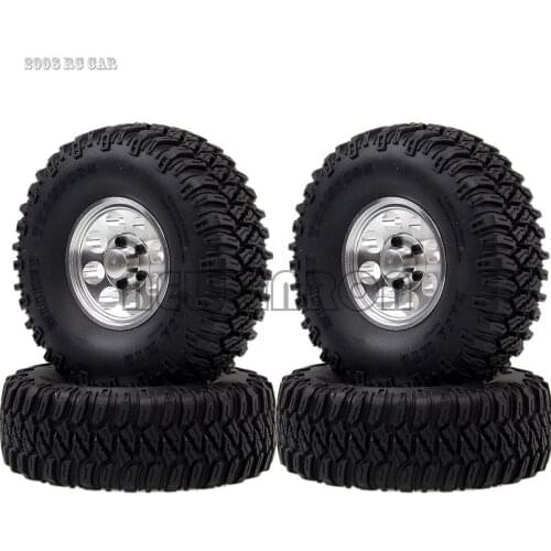 4PCS 1.55" Metal Beadlock Wheels Rim Hub 96MM Tires Tyre FOR RC D90 TF2 Tamiya CC01 LC70 MST JIMNY Axial 90069 1:10