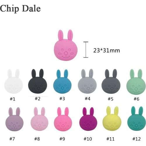 Chip Dale 5pc Silicone Rabbit Beads BPA Free Animal Silicone Loose Bead DIY Jewelry Teethers Toy Baby Accessories Wholesale