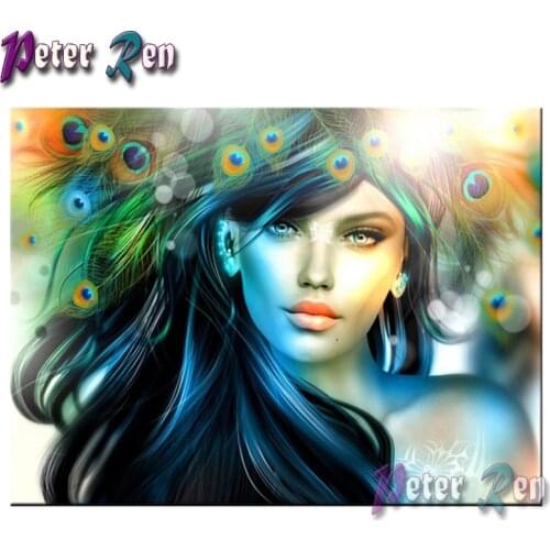 5d Diamond painting Girl hair and feathers DIY Square\Round Rhinestones Embroidery Mosaic pictures girl decorative gifts