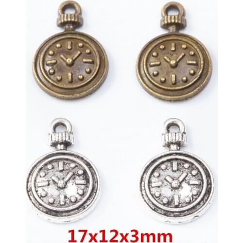 70 pieces of retro metal zinc alloy clock pendant for DIY handmade jewelry necklace making 7680