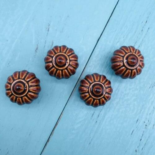 8x Ceramic Handle Coffee Color Knob Kitchen Cabinet Cupboard Door Handles Drawer Knobs Pull Handles Kitchen Furniture Home Decor