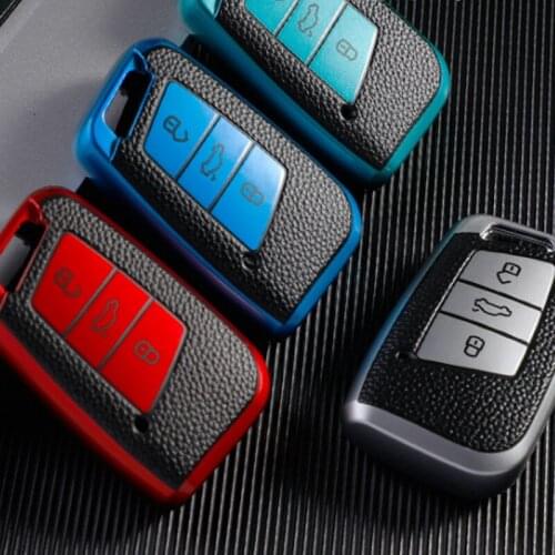 Car Folding Smart Key Case Cover For VW Volkswagen Magotan Passat B8 Skoda Superb Kodiaq A7 Remote Key Buckle Protector Case