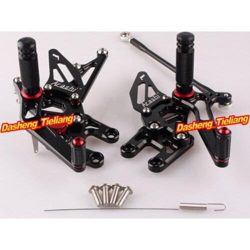 CNC Rearset Rear Set Footpegs For Kawasaki Ninja ZX10R 2004 2005 Aluminum Alloy Black 04 05, Adjustable