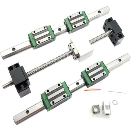 HGR15 Linear Guides Rail + Guide Block HGH15CA HGW15CA + SFU1605 Ball Screw 5mm lead screw+ BK12 BF12 CNC Linear Support