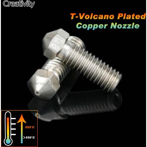 Creativity T-Volcano Plated Copper Nozzle Durable Non-stick High Performance M6 Thread For 3D Printers For E3D Volcano Hotend