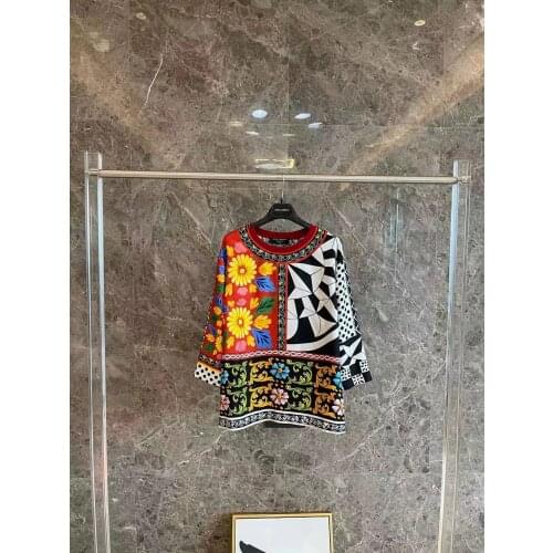 Summer 2021 T-Shirt Women Silk Tops Tees Luxury Sicily High Quality Ruffles Casual