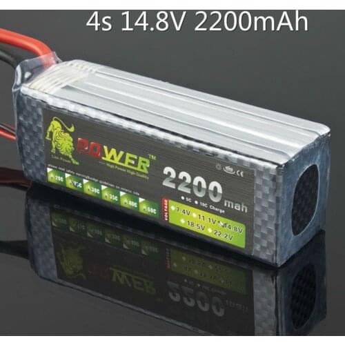 Lion Power Lipo Battery 14.8V 2200mAh 25C Max 35C 4S T XT60 Plug For RC Quadcopter Truck Drone Battery 14.8 V Lipo High Quality