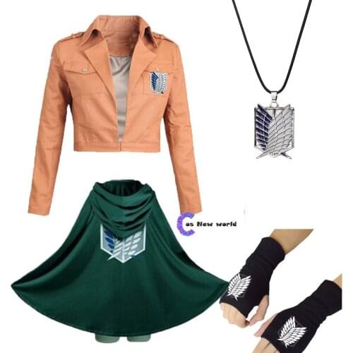 2021 New Fashion Anime no Kyojin Cloak Cape Clothes Cosplay Costume Fantasia Attack on Titan Plus Free shipping