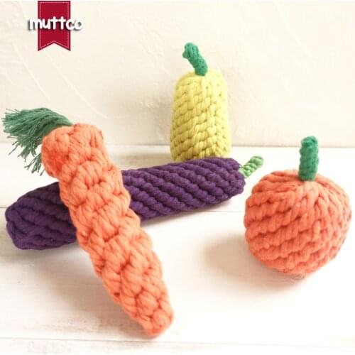 Wholesale 4 kinds high quality vegetable fruit dog pet toy cotton rope toy dog rope toy DRT-029