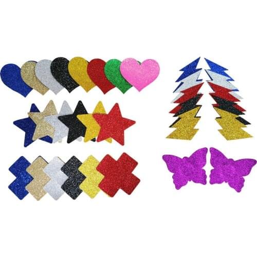 5 pairs/lot women sexy disposable self adhesive nipples covers chest petals breathable glitter invisible breathable breast patch