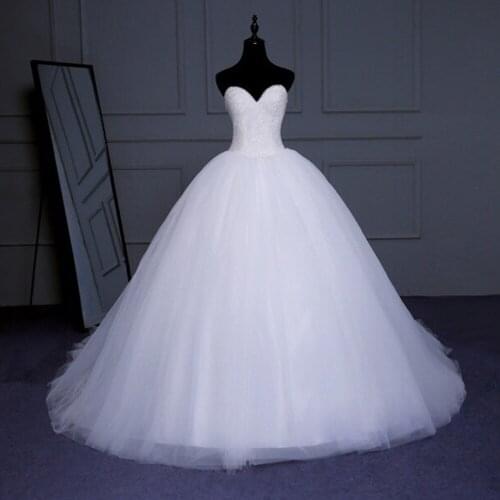 Vestido De Boda Custom Made Full Pearls Crystal Body Princess Ball Gown Wedding Dresses With Petticoat Imported China Casamento